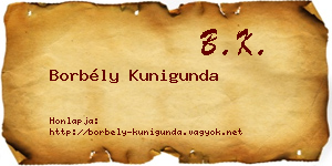 Borbély Kunigunda névjegykártya